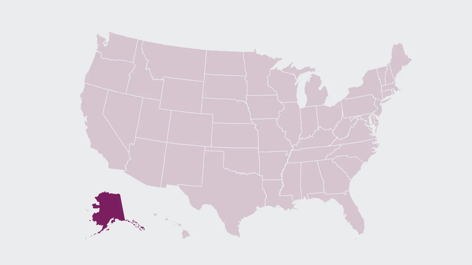 Map of the United States with Alaska highlighted