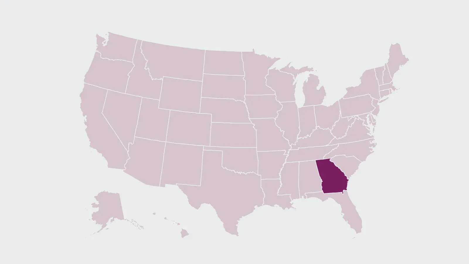 Map of the United States with Georgia highlighted