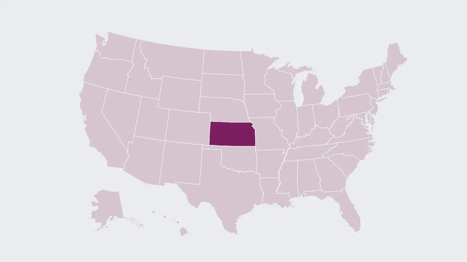 Map of the United States with Kansas highlighted