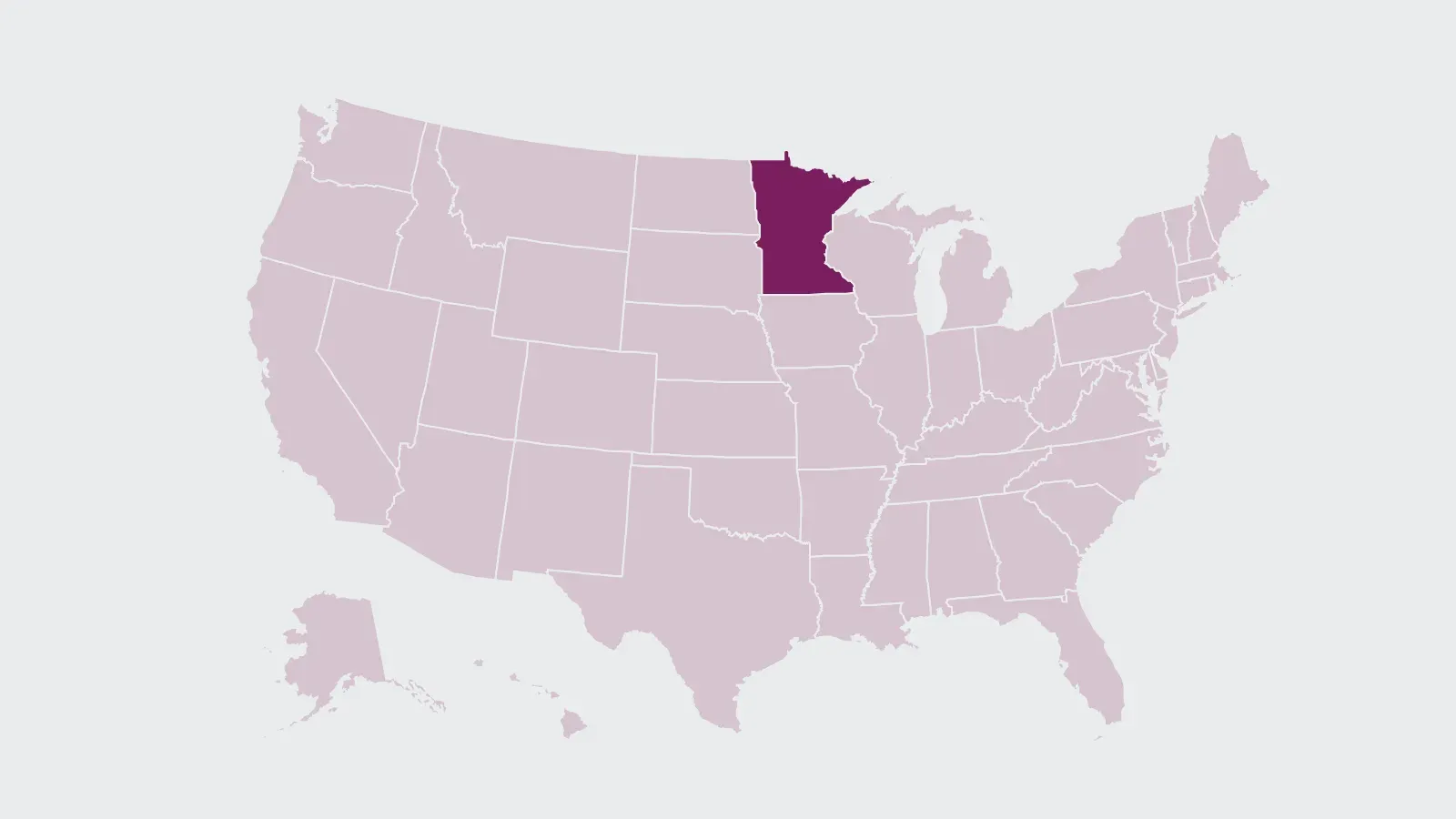 Map of the United States with Minnesota highlighted