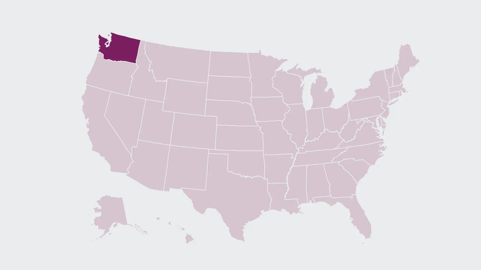 Map of the United States with Washington highlighted
